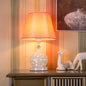 Traditional Vintage Sphere Ceramic Fabric 1-Light Table Lamp For Bedroom