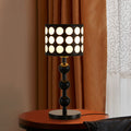 Traditional French Cylinder Oak Fabric 1-Light Table Lamp For Bedroom