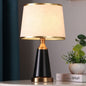 Modern Luxury Cylinder Metal Fabric 1-Light Table Lamp For Bedroom