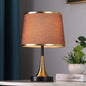 Traditional Vintage Frustum Cone Metal Fabric 1-Light Table Lamp For Bedroom
