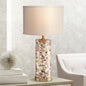 Contemporary Scandinavian Cylinder Shell Fabric Metal LED Table Lamp For Bedroom