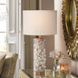 Contemporary Scandinavian Cylinder Shell Fabric Metal LED Table Lamp For Bedroom