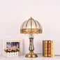 Traditional European Dome Brass Glass 1-Light Table Lamp For Bedroom