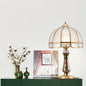 Traditional European Dome Brass Glass 1-Light Table Lamp For Bedroom