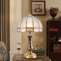 Traditional European Dome Brass Glass 1-Light Table Lamp For Bedroom