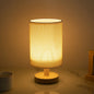 Contemporary Nordic Cylinder Solid Wood Fabric LED Table Lamp For Bedroom