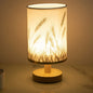Contemporary Nordic Cylinder Solid Wood Fabric LED Table Lamp For Bedroom