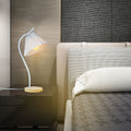 Modern Simplicity Frustum Cone Iron Fabric Solid Wood 1-Light Table Lamp For Bedroom