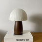 Traditional Vintage Mushroom Paper Solid Wood 1-Light Table Lamp For Bedroom