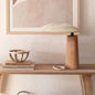 Traditional Japanese Oval Fabric Wood LED Table Lamp For Bedroom