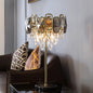 Modern Luxury Water Drop Crystal Glass Marble 3-Light Table Lamp For Bedroom