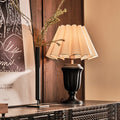 Traditional French Tapered Cotton & Linen Shade Solid Ash Wood Metal 1-Light Table Lamp for Bedroom