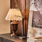 Traditional French Tapered Cotton & Linen Shade Solid Ash Wood Metal 1-Light Table Lamp for Bedroom