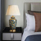 Elegant Porcelain Table Lamp with Pleated Shade – Traditional Chinese Classic Touch