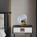 Peacock LED Table Lamp – Nordic Style Wooden Base with Metal & Acrylic Shade for Bedroom