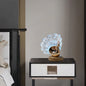 Peacock LED Table Lamp – Nordic Style Wooden Base with Metal & Acrylic Shade for Bedroom