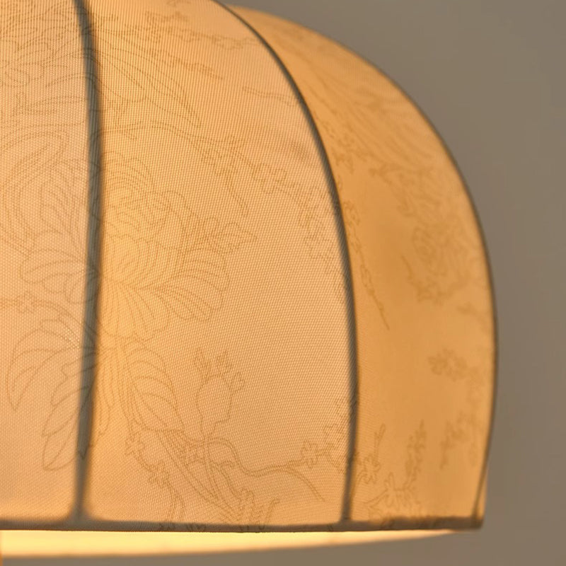 French Dome Table Lamp – 1-Light Ash Wood & Metal Base with Fabric Shade for Bedroom