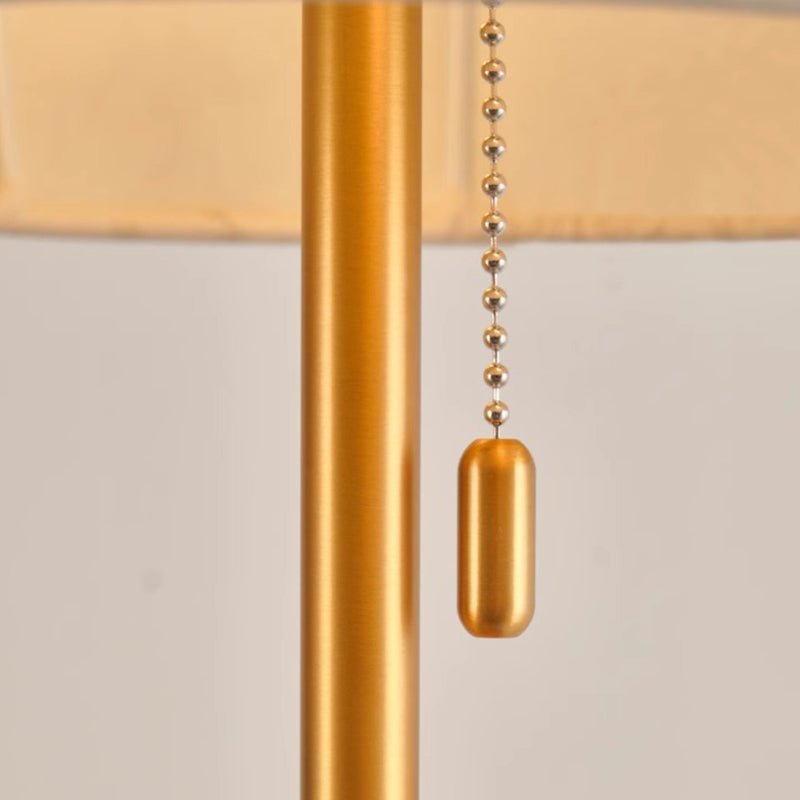 French Dome Table Lamp – 1-Light Ash Wood & Metal Base with Fabric Shade for Bedroom