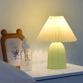 Contemporary Nordic Table Lamp – 1-Light Fabric & Ceramic Frustum Cone Lamp for Bedroom