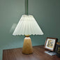 Modern Simplicity Table Lamp – 1-Light Cone Solid Wood & Fabric Lamp for Bedroom