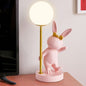 Contemporary Kids Table Lamp – Cartoon Rabbit Ceramic & Metal LED Light for Bedroom