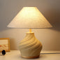 Traditional Vintage Cone Table Lamp – 1-Light Travertine & Glass for Bedroom