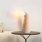 Traditional Vintage Cone Travertine Glass 1-Light Table Lamp For Bedroom