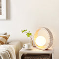 Traditional Vintage Travertine Table Lamp – 1-Light Circle Design for Bedroom