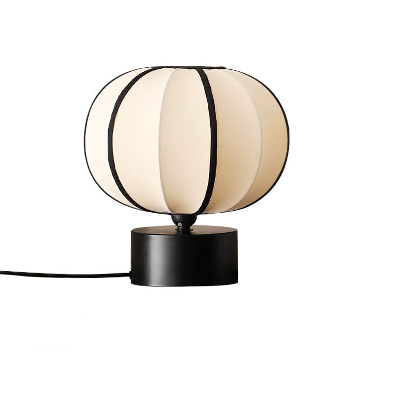Contemporary Scandinavian LED Table Lamp – Globe Design in Iron & Fabric for Bedroom