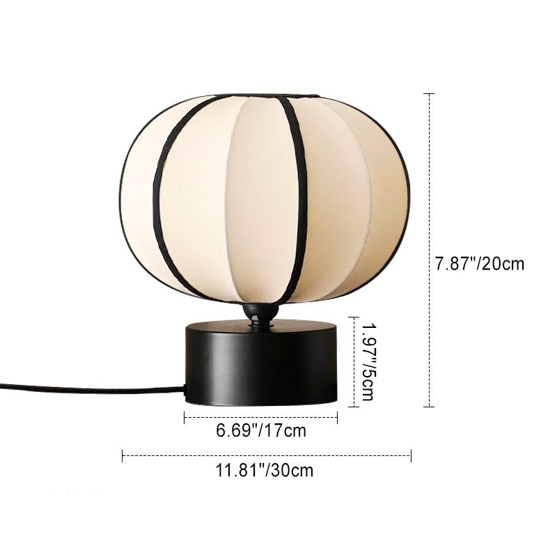 Contemporary Scandinavian LED Table Lamp – Globe Design in Iron & Fabric for Bedroom