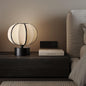 Contemporary Scandinavian LED Table Lamp – Globe Design in Iron & Fabric for Bedroom