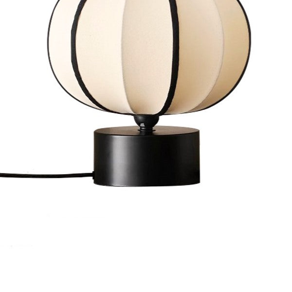 Contemporary Scandinavian LED Table Lamp – Globe Design in Iron & Fabric for Bedroom