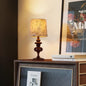 Traditional Vintage Table Lamp – 1-Light Cylinder Design in Solid Wood & Fabric for Bedroom