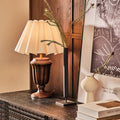 Traditional French Frustum Cone Ash Wood Metal 1-Light Table Lamp For Bedroom