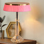 Modern Luxury Round Iron Crystal 1-Light Table Lamp For Bedroom