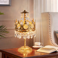 Modern Luxury Crown Iron Crystal 2-Light Table Lamp For Bedroom