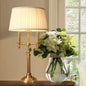 Traditional French Frustum Cone Copper Fabric 1-Light Table Lamp For Bedroom