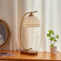 Modern Mid-Century Dome Iron Ceramic Solid Wood 1-Light Table Lamp For Bedroom