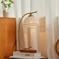 Modern Mid-Century Dome Iron Ceramic Solid Wood 1-Light Table Lamp For Bedroom