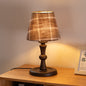Traditional Vintage Frustum Cone Fabric Solid Wood 1-Light Table Lamp For Bedroom