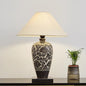 Traditional Chinese Vase Ceramic Fabric 1-Light Table Lamp For Bedroom