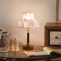 Traditional French Dome Metal Wood Fabric 1-Light Table Lamp For Bedroom
