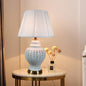Traditional Vintage Frustum Cone Metal Ceramic Fabric 1-Light Table Lamp For Bedroom