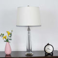 Contemporary Scandinavian Frustum Cone Crystal Fabric 1-Light Table Lamp For Bedroom