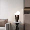 Modern Art Deco Cylinder Resin Glass 2-Light Table Lamp For Bedroom