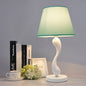 Contemporary Creative Frustum Cone Iron Fabric 1-Light Table Lamp For Bedroom