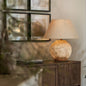 Modern Shabby Chic Frustum Cone Ceramic Fabric 1-Light Table Lamp For Bedroom