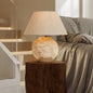 Modern Shabby Chic Frustum Cone Ceramic Fabric 1-Light Table Lamp For Bedroom