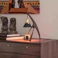 Traditional Vintage Cone Ash Wood Metal 1-Light Melting Wax Table Lamp For Bedroom