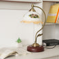 Modern Mid-Century Flower Iron Glass 1-Light Table Lamp For Bedroom